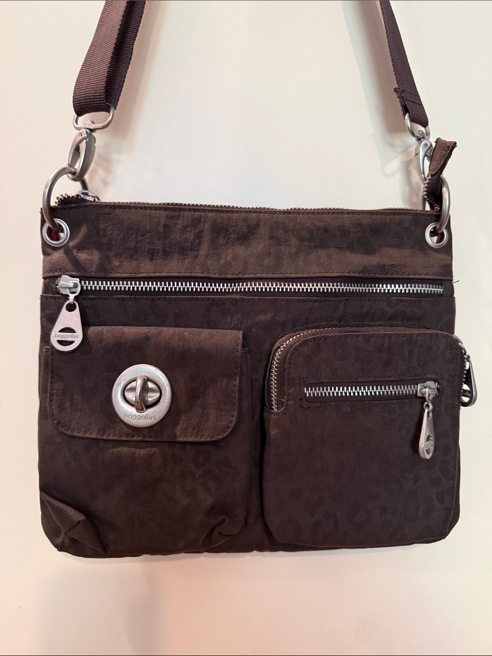 Baggallini Dark Brown Crossbody Organizer Bag